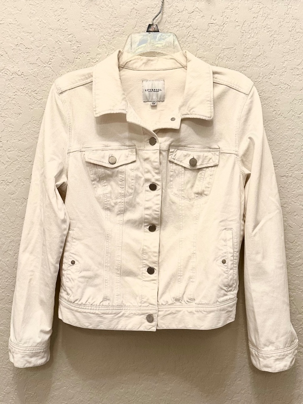 Liverpool Jeans Company Classic White Jean Jacket, Size M